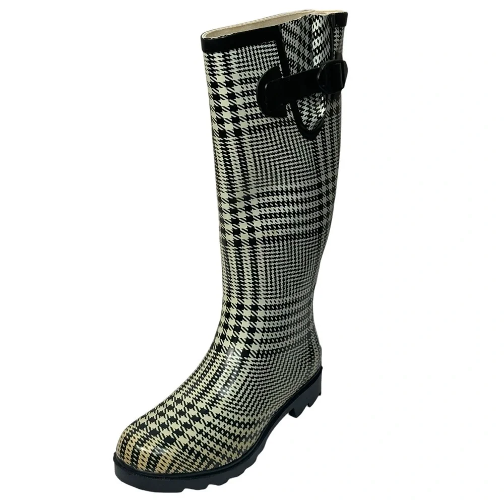 Corkys Houndstooth Rain Boots Size 6 Right Boot /Yellow Discoloration Work Boots